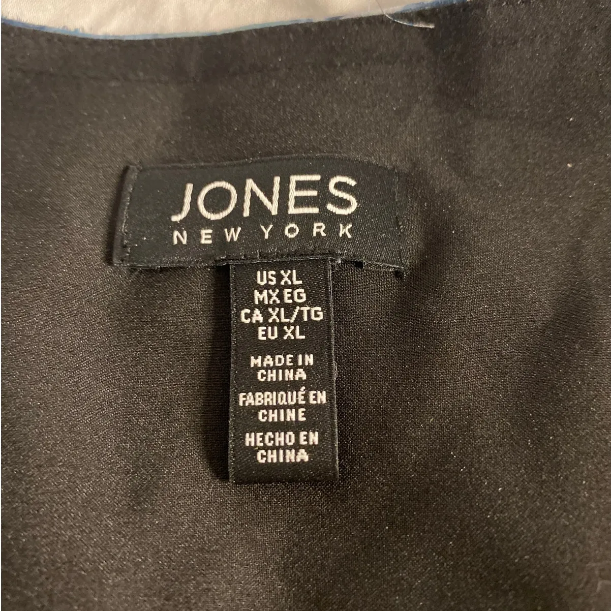 Elegant Floral Print Blouse Blue & Black Jones New York Size XL - Image 3