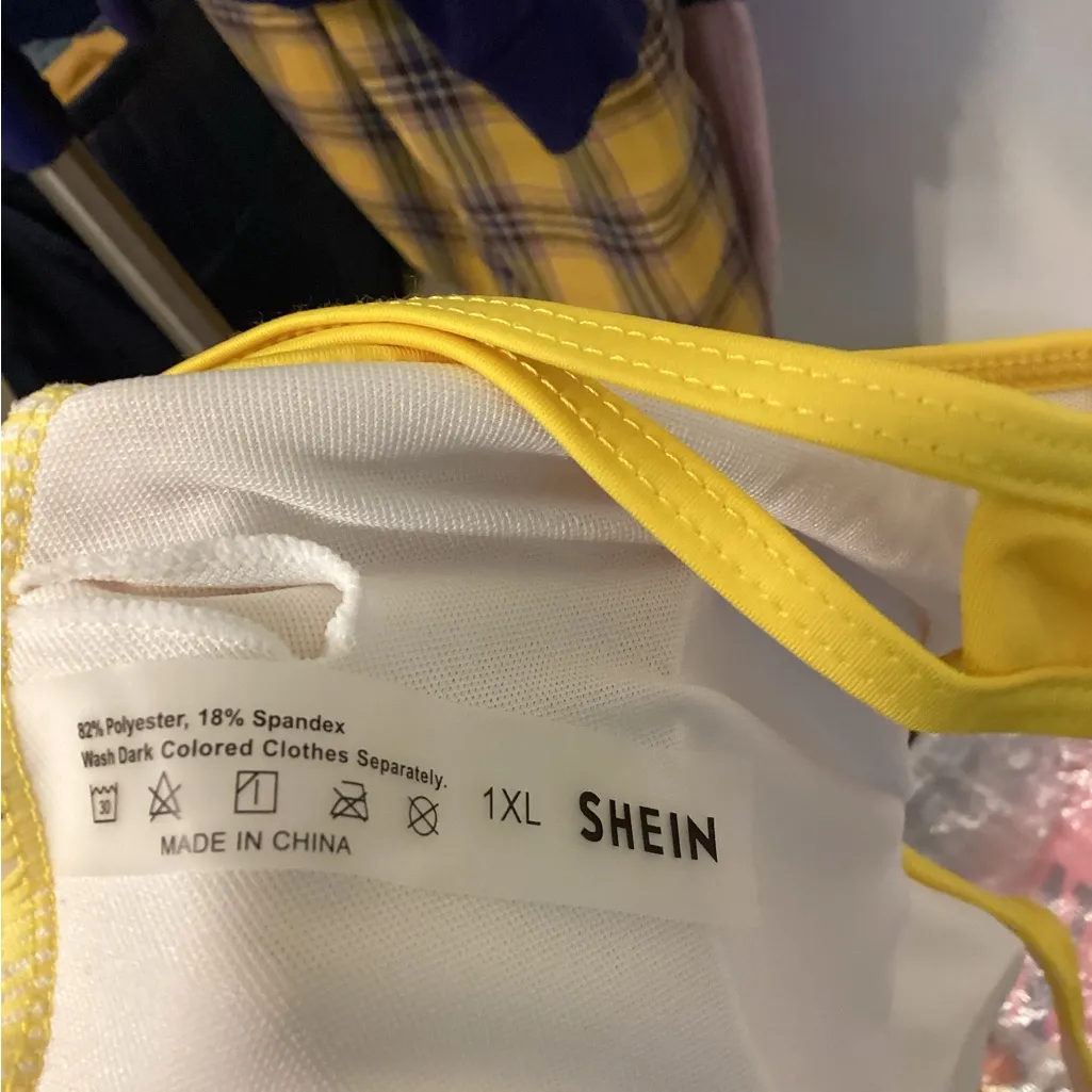 SHEIN Yellow and Blue Lemon Print Bikini - Image 3