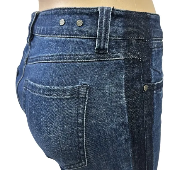 Cabi High Waist Straight Leg Dye Tuxedo Side Stripe Denim Blue Jeans Womens 4 - Image 2