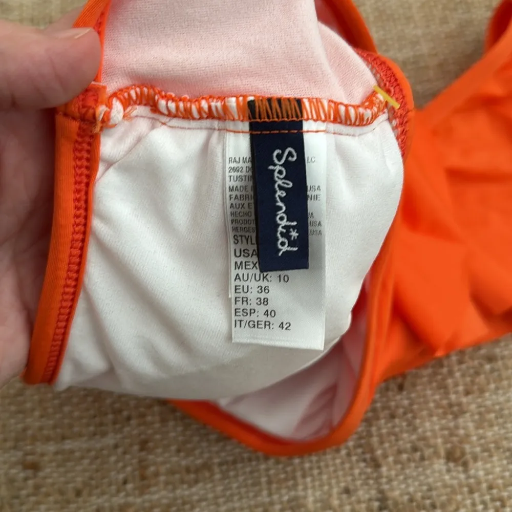 Splendid Orange Off The Shoulder Swim Two Piece Bikini Top Small Medium - Image 5