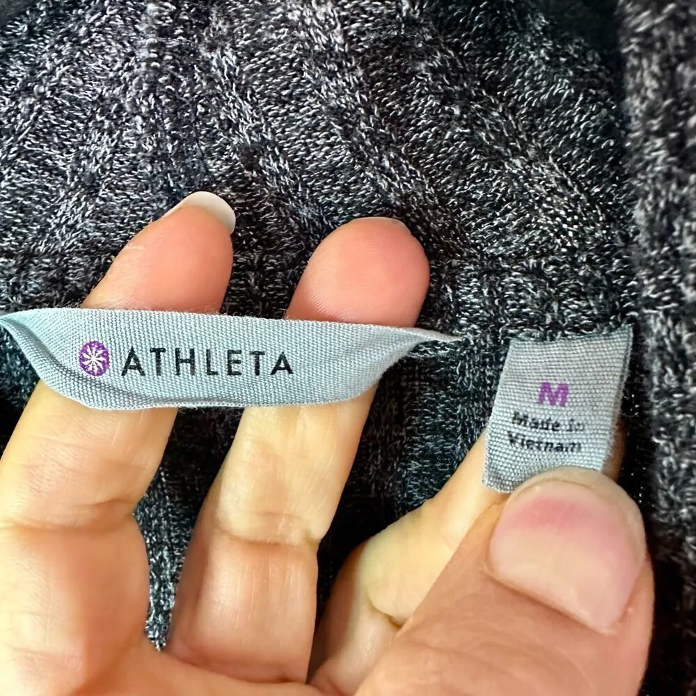 Athleta Tiburon Open Front Waterfall Draped Cardigan Charcoal Grey Size Medium - Image 4