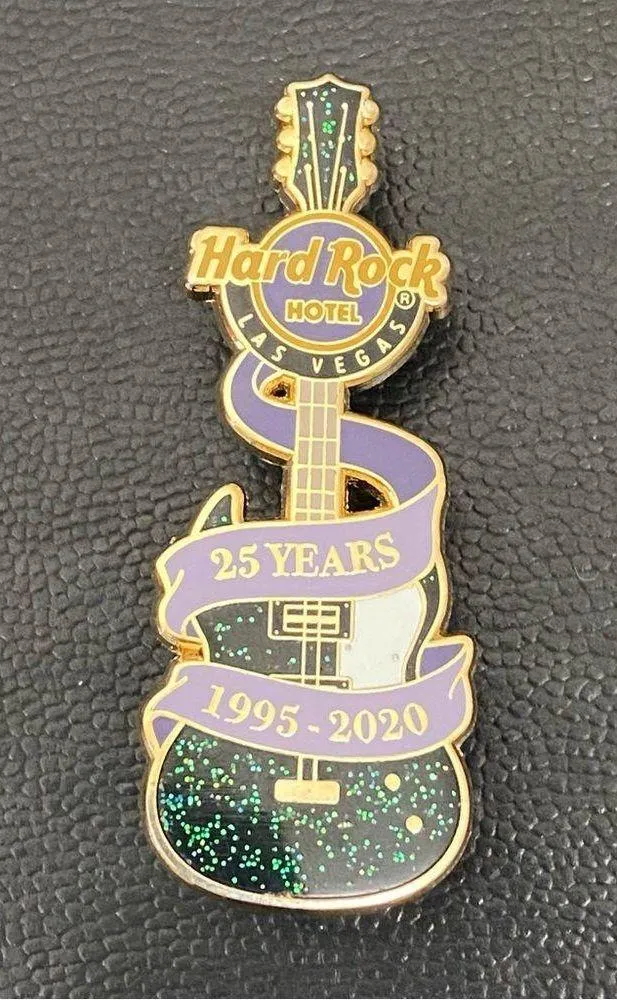 HARD ROCK Hotel LAS VEGAS Limited Edition 1000 25 Years 1995-2020 Guitar Pin - Image 2