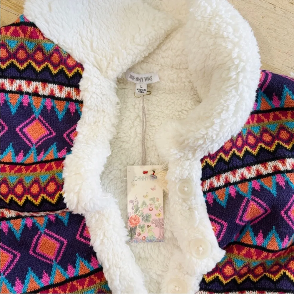 Johnny Was Sherpa Reversible Vest NEW - Image 6