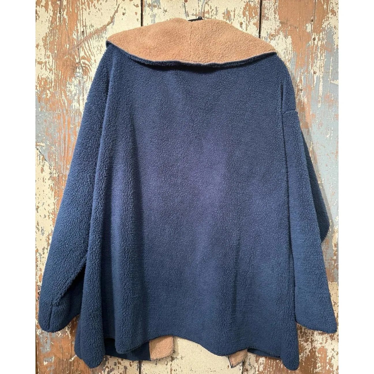 Koolaburra by UGG Sherpa Fleece Shawl Collar Cardigan Navy blue Tan size 1X - Image 3