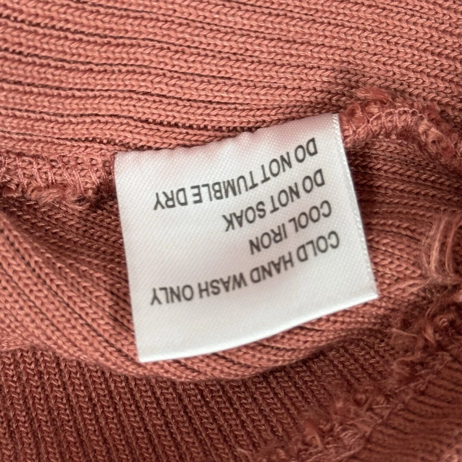 White Fox Shirt Womens Large Terracotta Ribbed Knit Cropped‎ Zipper Athleisure - Image 7