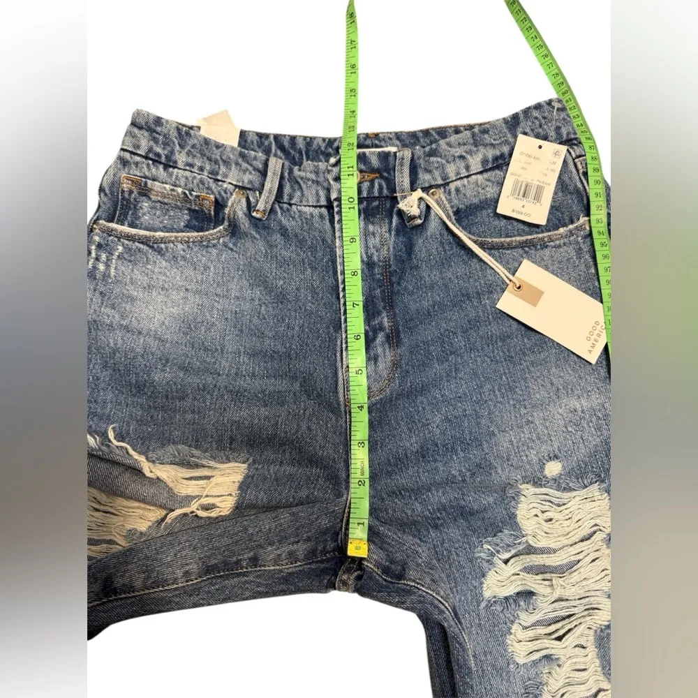 NWT GOOD AMERICAN
​Good Boy Distressed Straight Leg Jeans Size 4/27 - Image 5