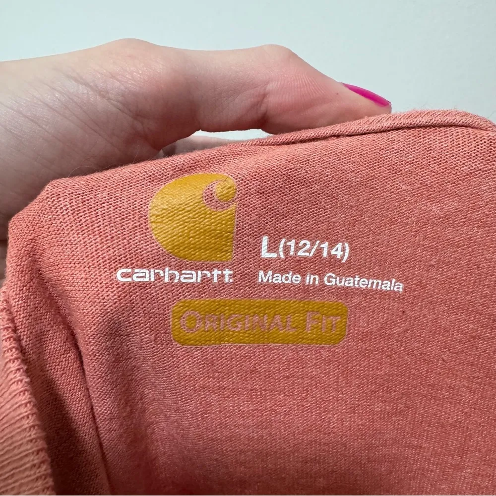 Carhartt Loose Fit Heavyweight Short Sleeve Pocket T-shirt Large Pink Salmon - Image 4