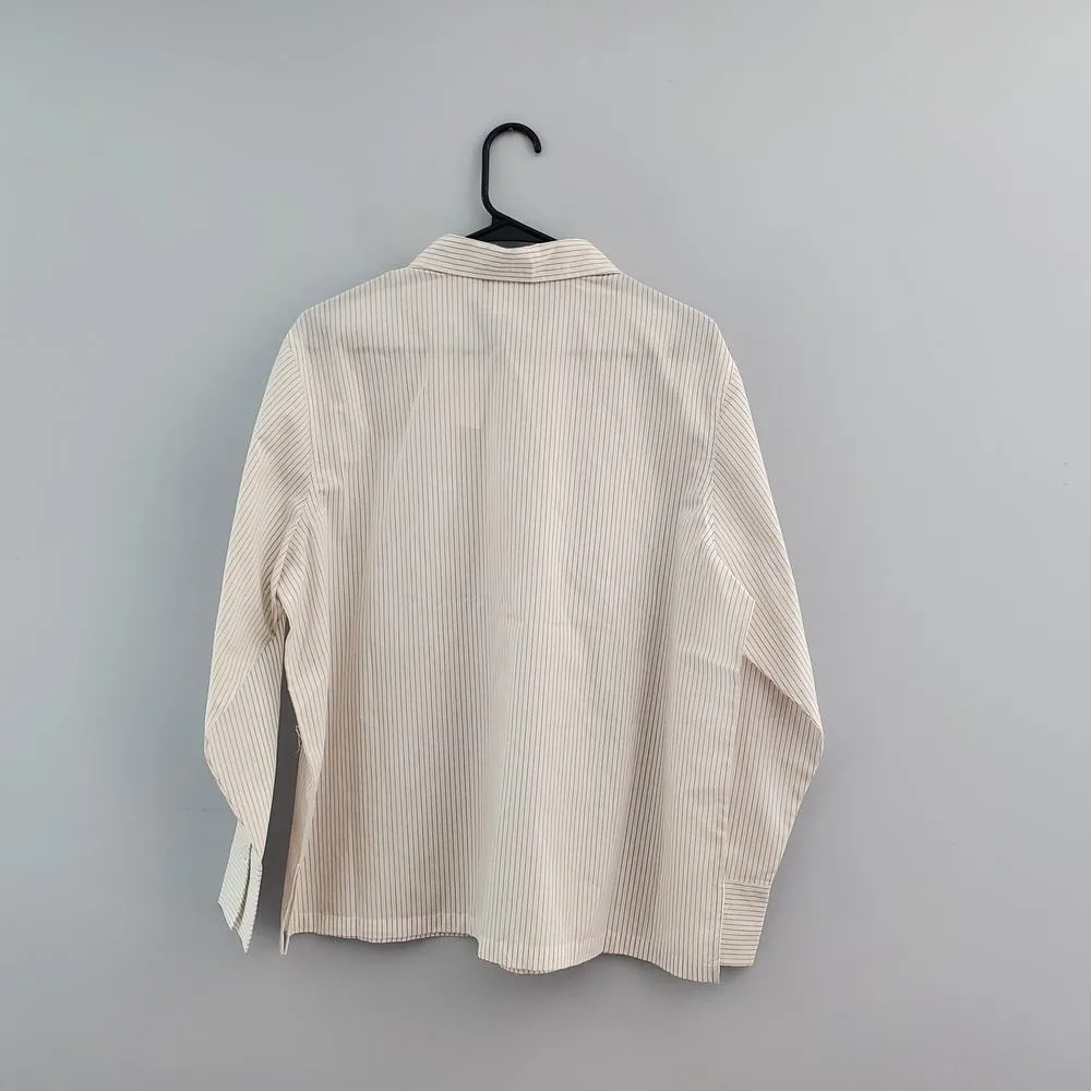 Las Olas Women's Striped Button Down Top L - Image 2