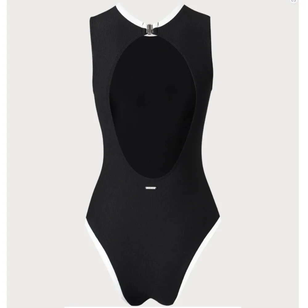 BERLOOK Contrast Round Neck Backless One - Image 8