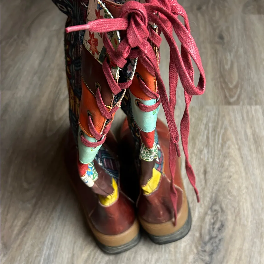 SOCOFY Embroidered Boho Leather Knee - Image 16