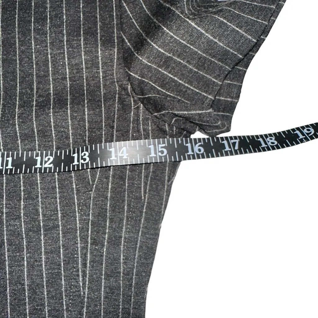 Theory Corset Tee Black Pinstripe Short Sleeve Fit and Flare Mini Dress 00 - Image 5