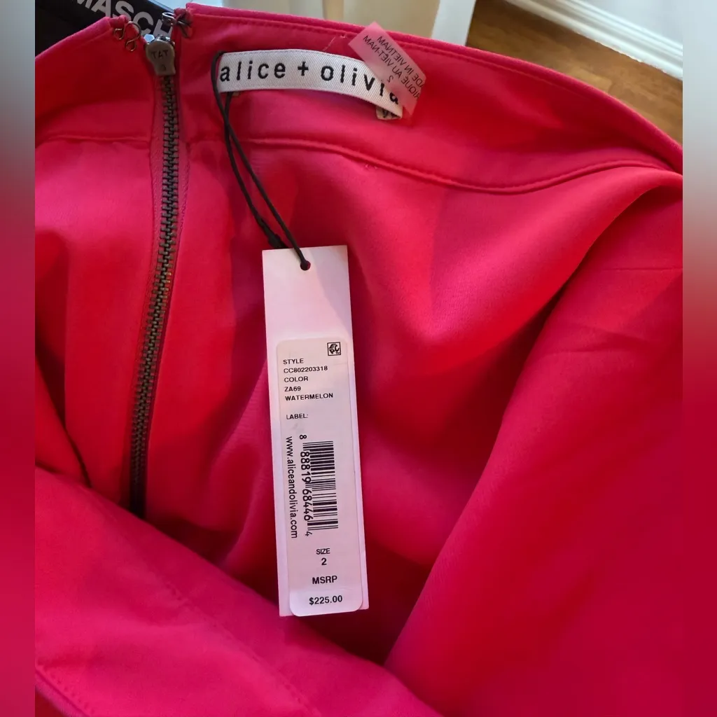 NWT Alice + Olivia Watermelon Mini Skirt with Zipper - Image 3