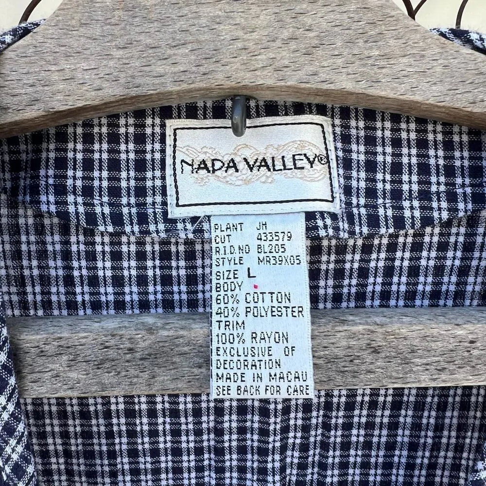 Vintage 90s Napa Valley Giraffe Art To Wear Applique Vest LARGE Blue - Image 2