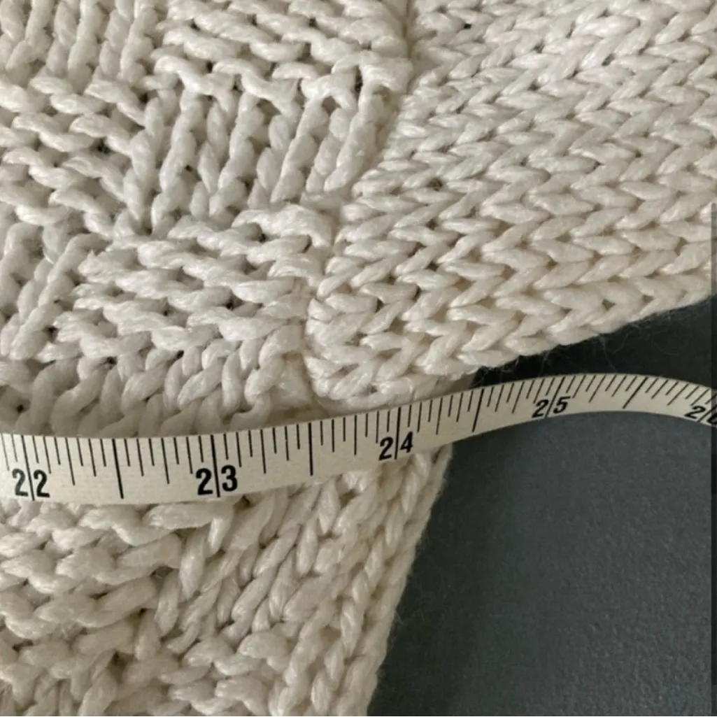 Extra Shenanigans Vintage Hand Knit Sweater with Shoulder Pads XL White - Image 6