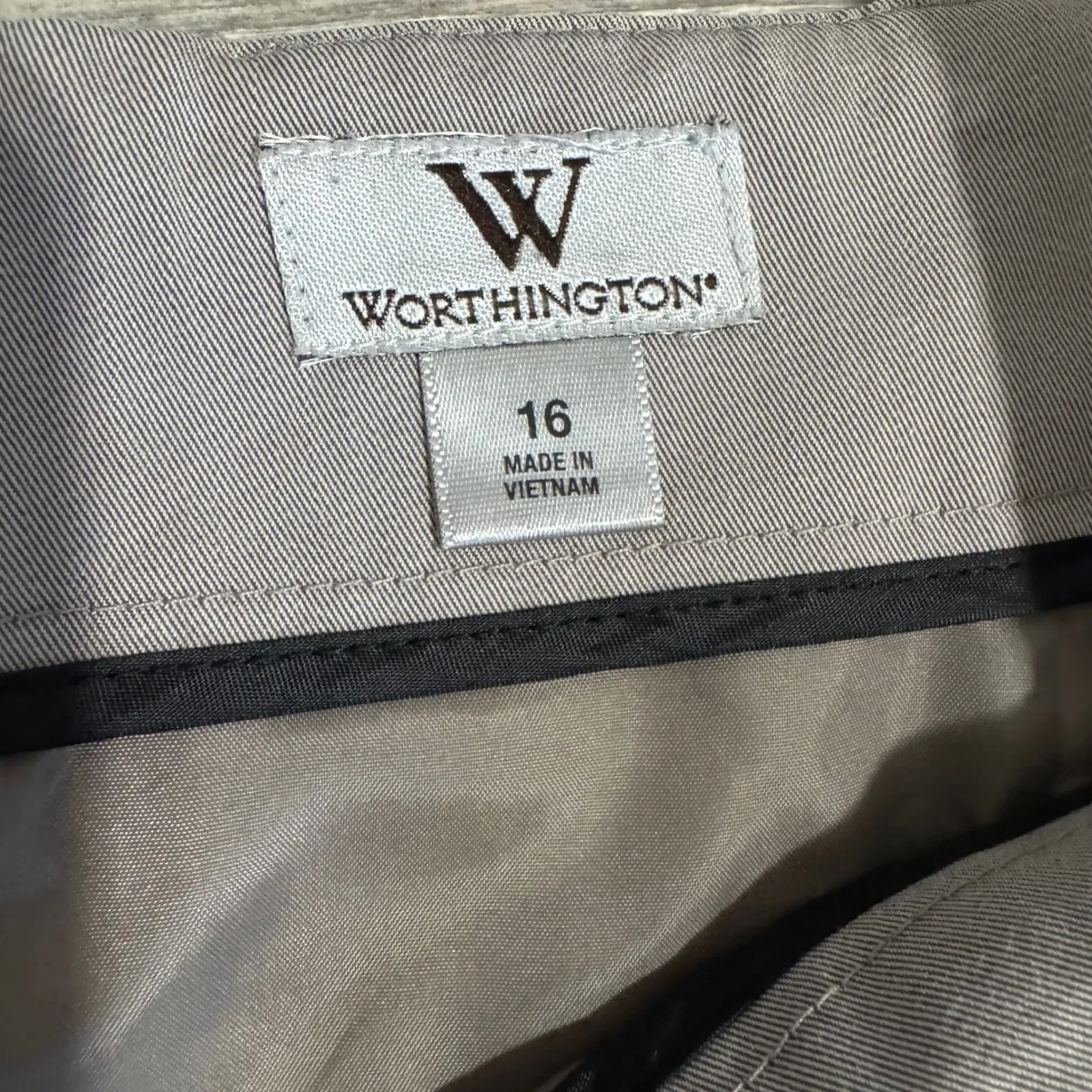 Worthington Women Gray A Line Knee Length Skirt Size 16 Zipper Closure Cotton - Image 11