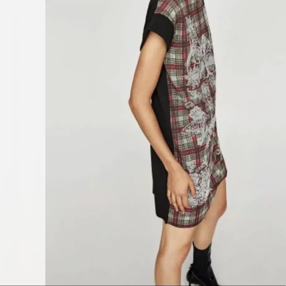 NWT ZARA Tweed Plaid Embroidered Sheath Dress - Image 4