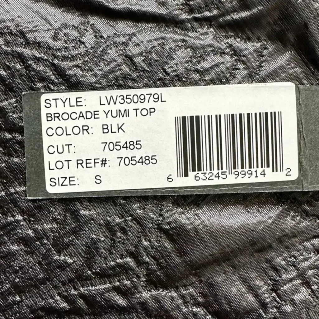 Elizabeth & James Brocade Yumi Peplum Black Tank Top Small NWT - Image 6