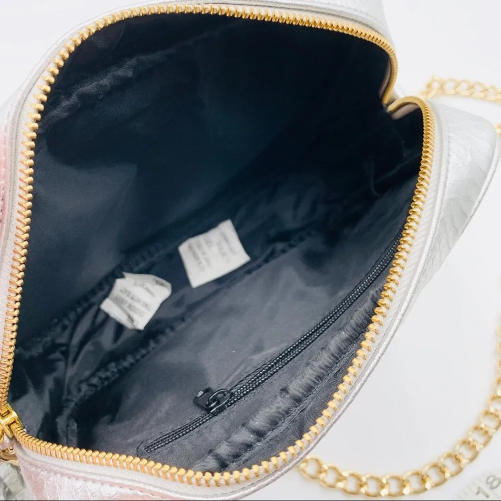 NWT Victoria’s Secret Metallic Silver Embossed Tassel Crossbody Bag Purse - Image 10