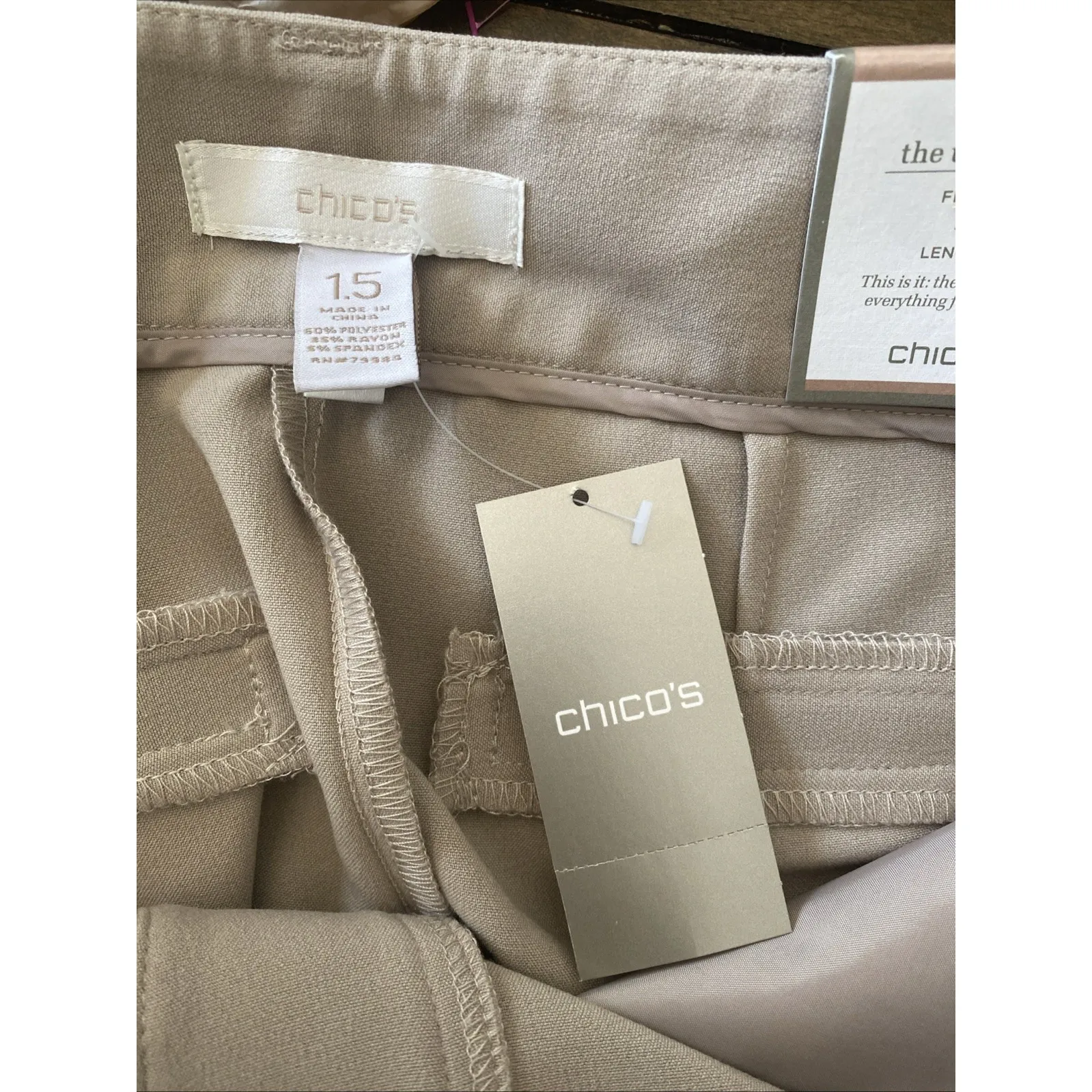 Chicos 1.5 Womens Ultimate Fit Chino Cuff Ankle Tibet Taupe NEW Corpcore Capsule - Image 6