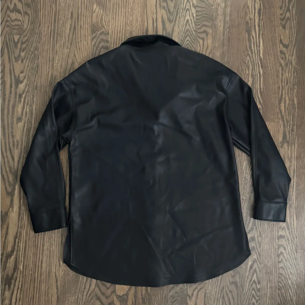 Primark pleather faux leather oversized jacket shacket shirt - Image 9