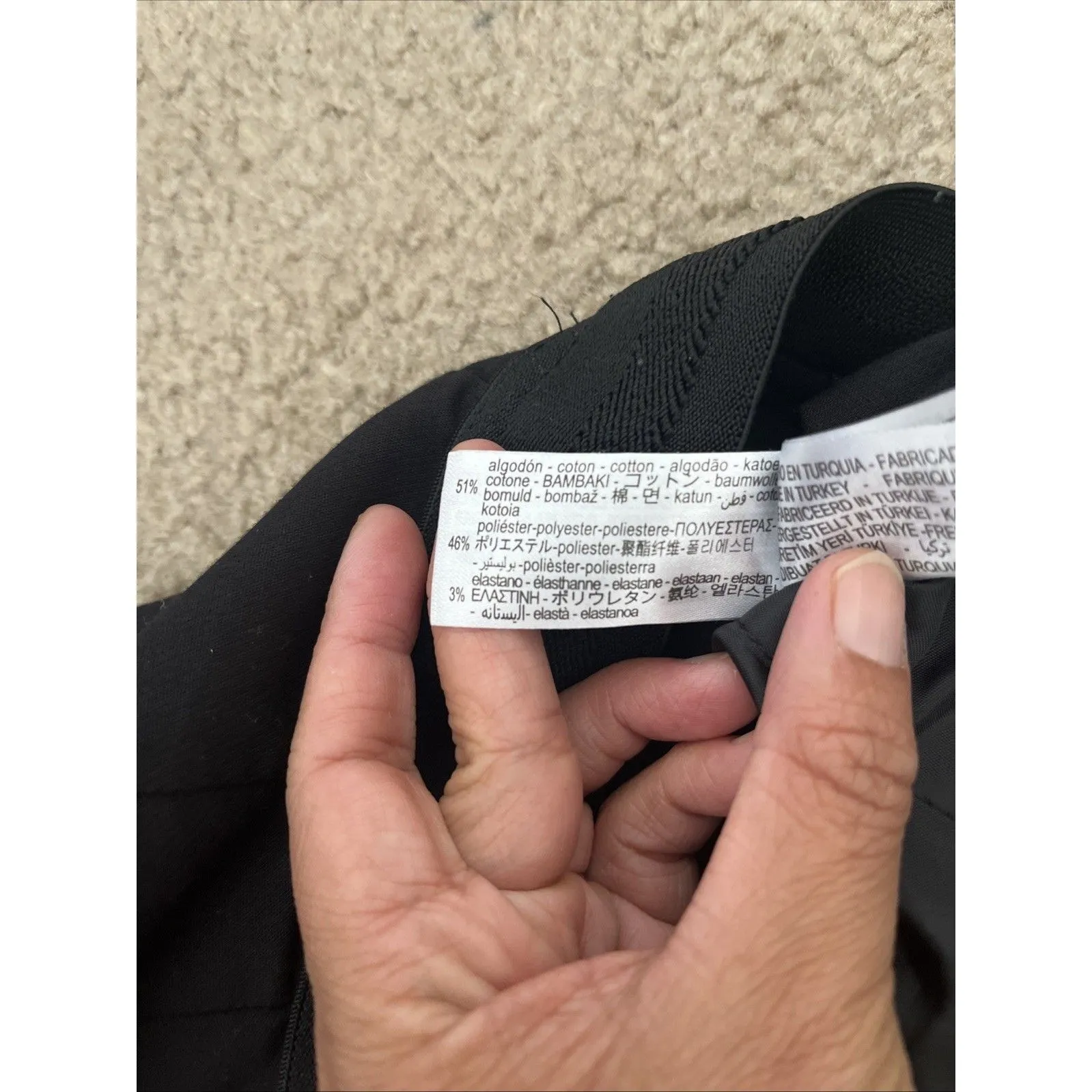 ZARA Size Small Woman Low Rise Black Trouser Pants Elastic Waist straight leg - Image 10