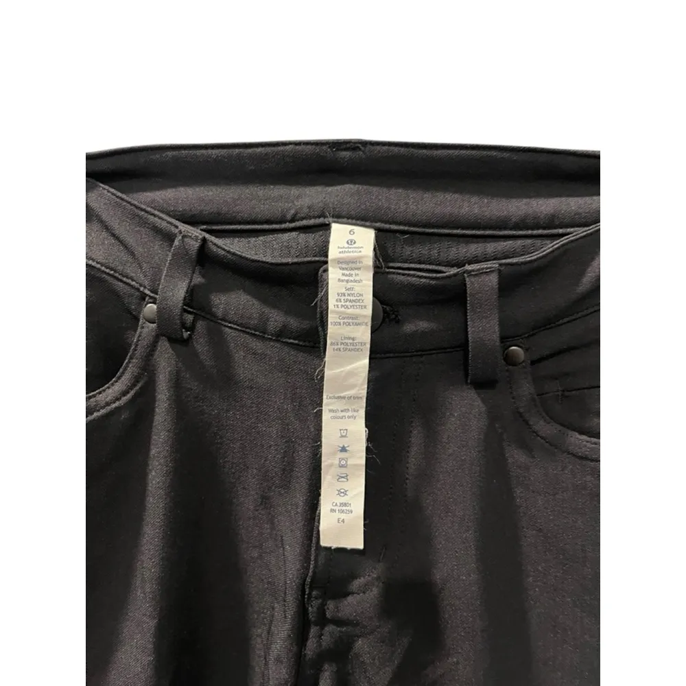 Lululemon Black Chino Pants Women's Size 6 Casual Zip Fly Work Skinny 28x30 - Image 4