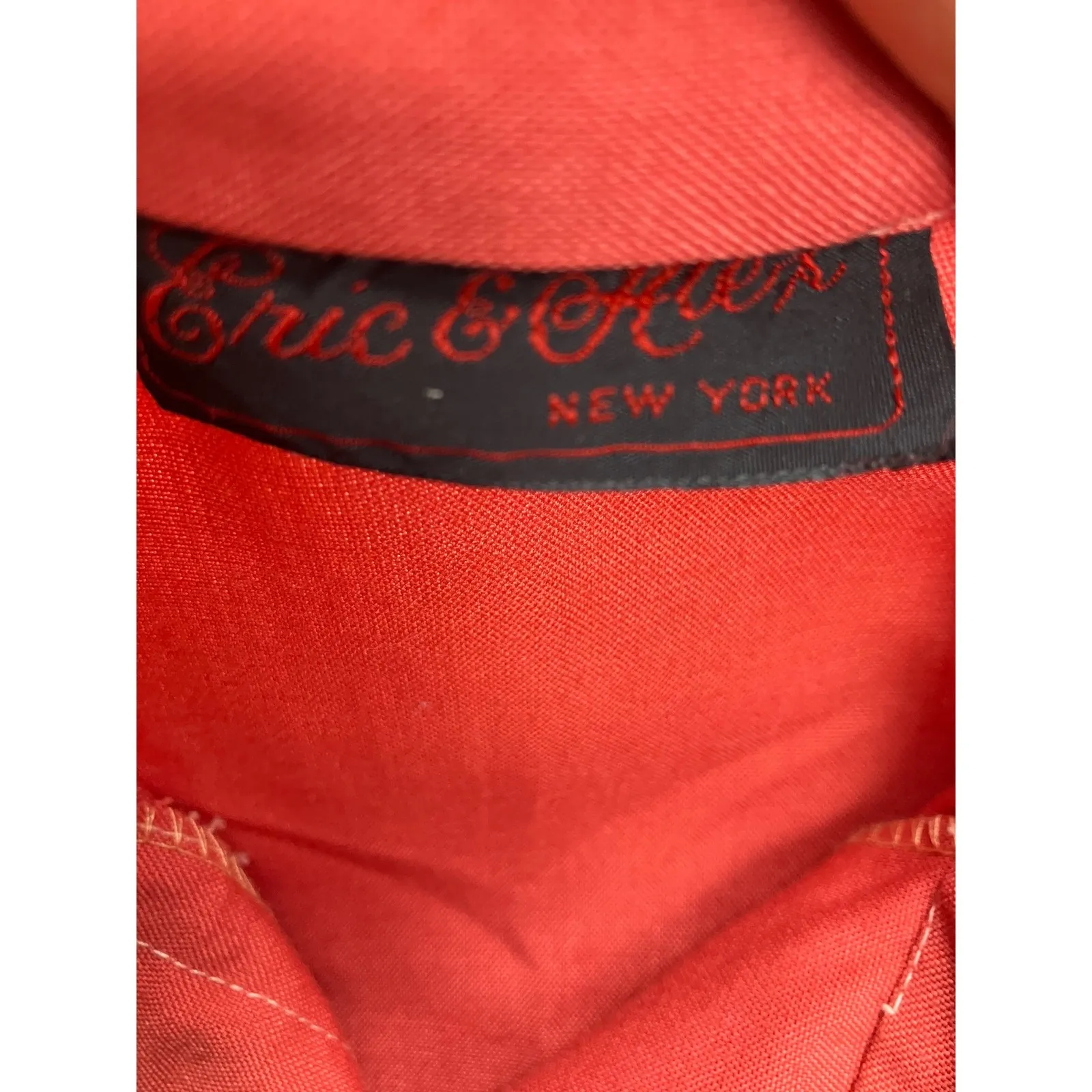 Eric & Alex New York Red Button Front Shirt Dress Long Sleeve Size Small - Image 2