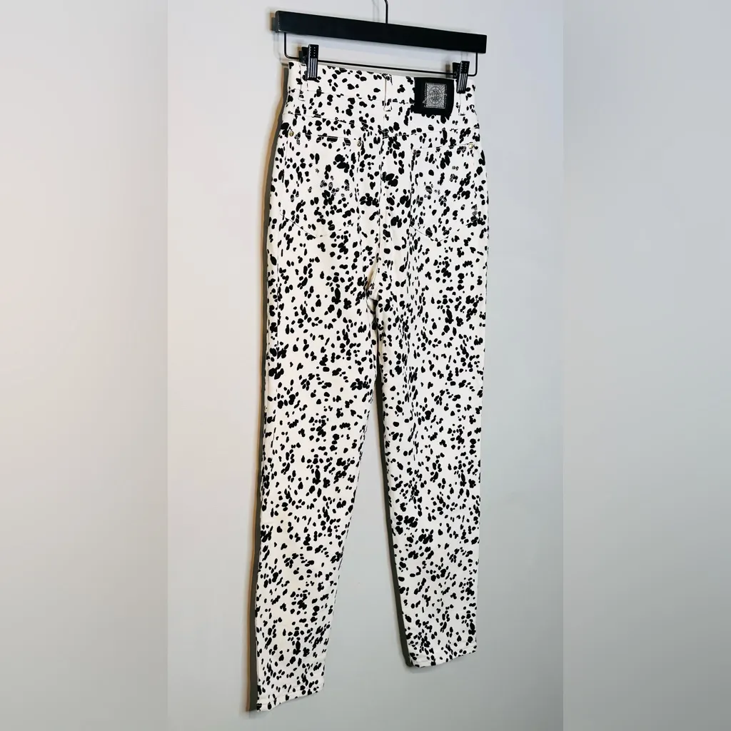 Laurel Black White Dalmatian Print Straight Leg Jeans Size undefined - Image 7