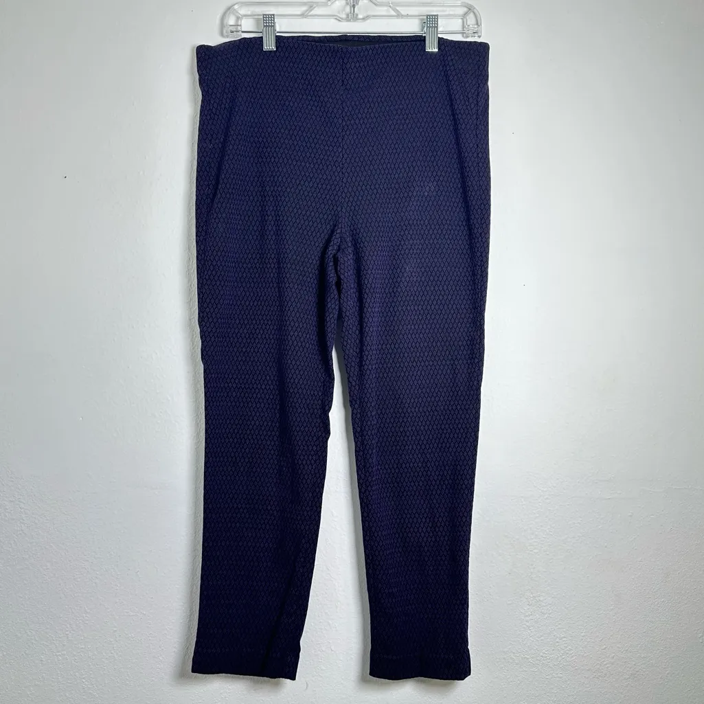 Chico's Pull On Ankle Pants Elastic Waist Purple and black Texture - Image 2