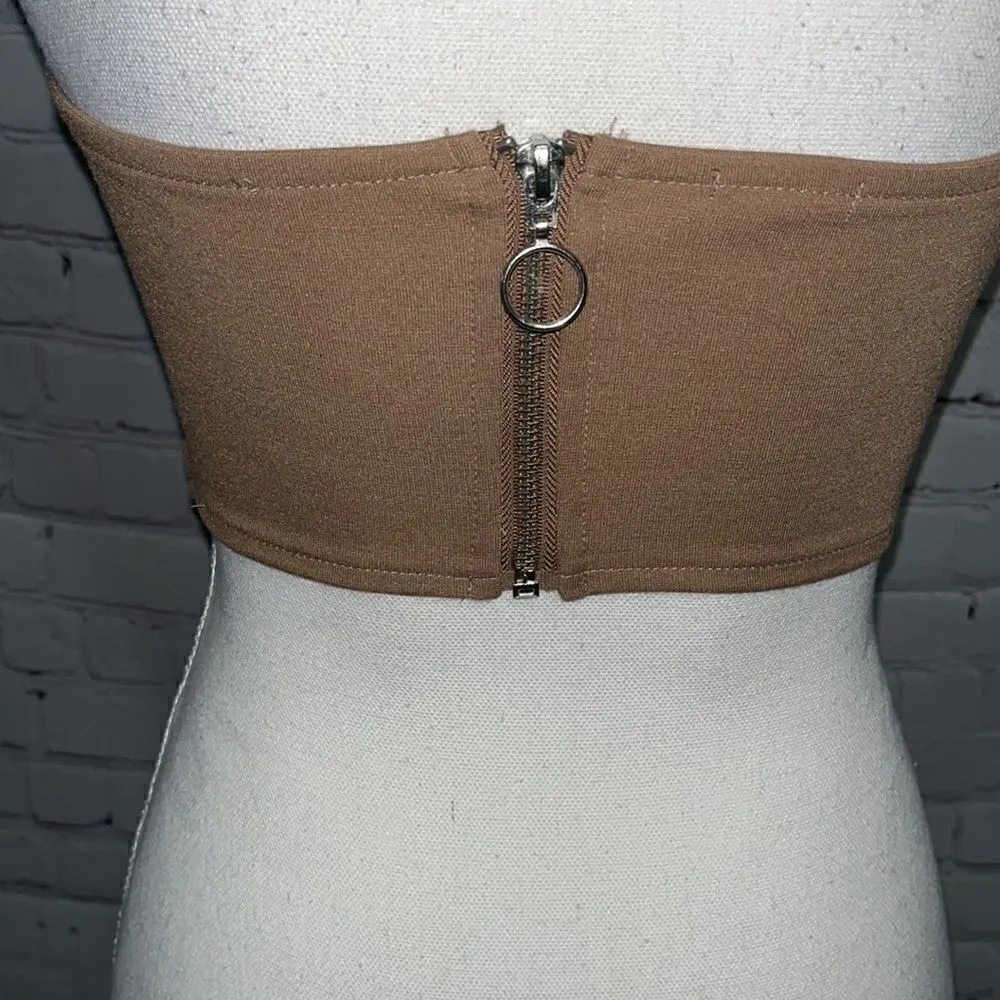 Charlotte Russe - Copper Sequin Strapless Top - S - Image 3