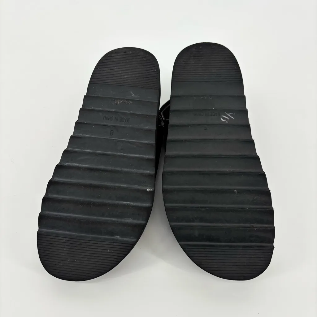 Princess Polly Rue Sandals Size 8 Chunky Vegan Leather Black - Image 8