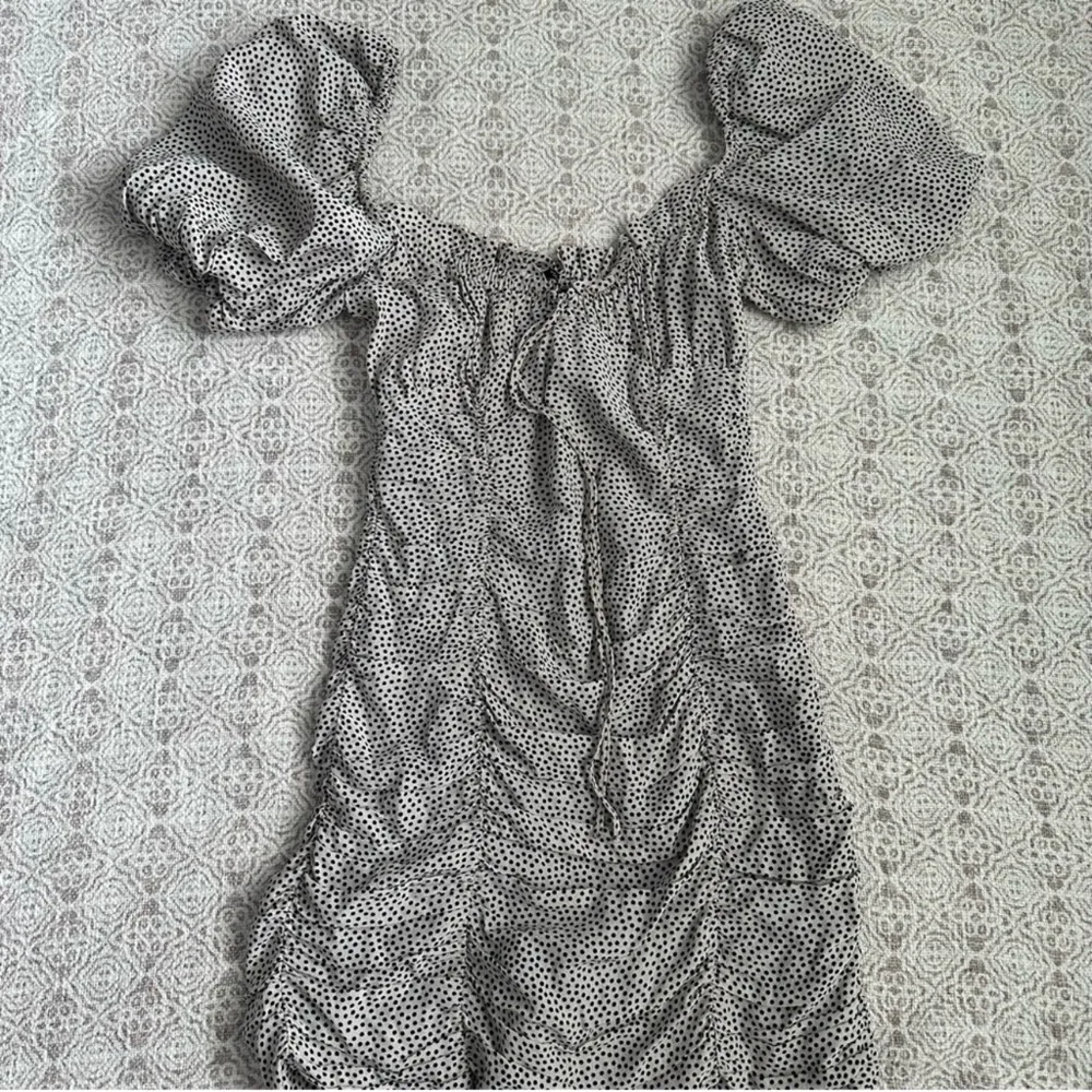 Zara Draped Polka Dot Mini Dress - Image 4