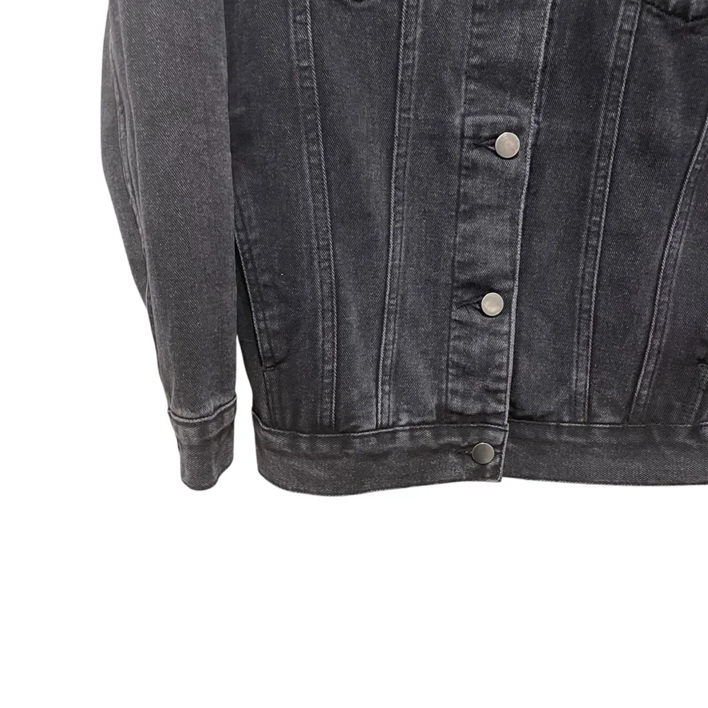 Bumble Unisex Denim Jacket Black and Yellow Size Medium - Image 2