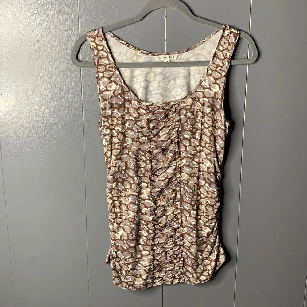 CAbi #967 Brown Cobblestone Ruched Tank‎ - Image 9