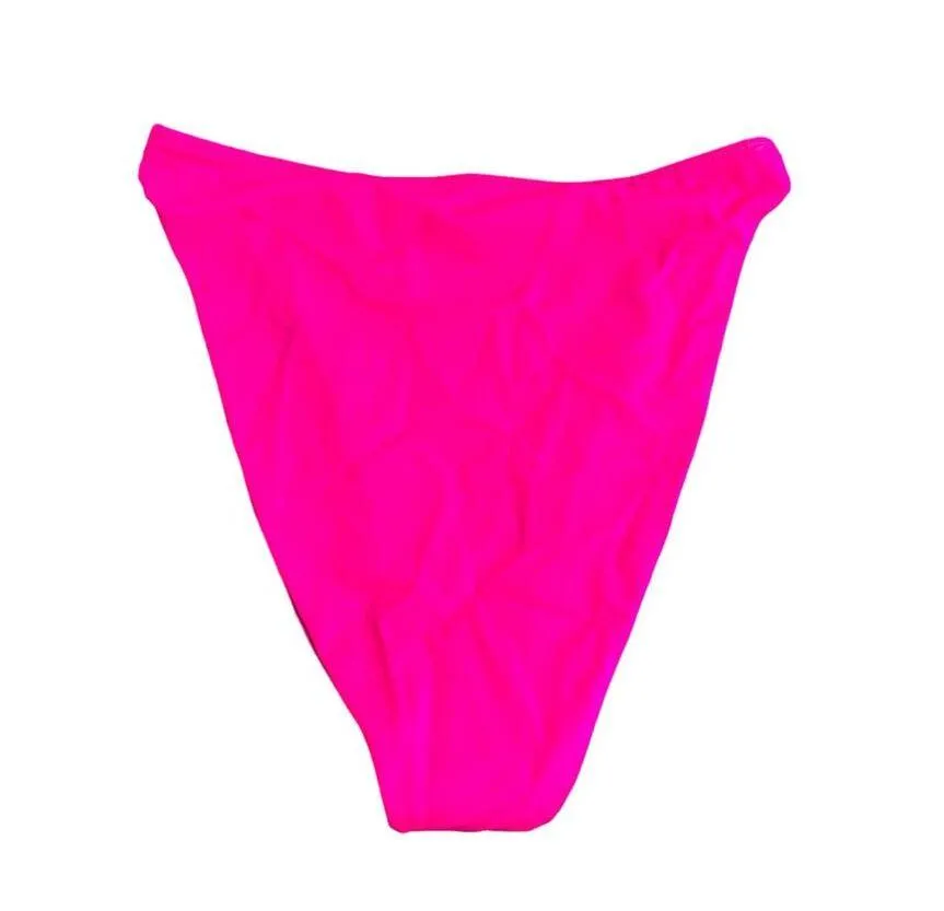 NEW Beach Riot High Waisted Swim Bikini Bottom Fuchsia Rose Pink Size XS - Image 5