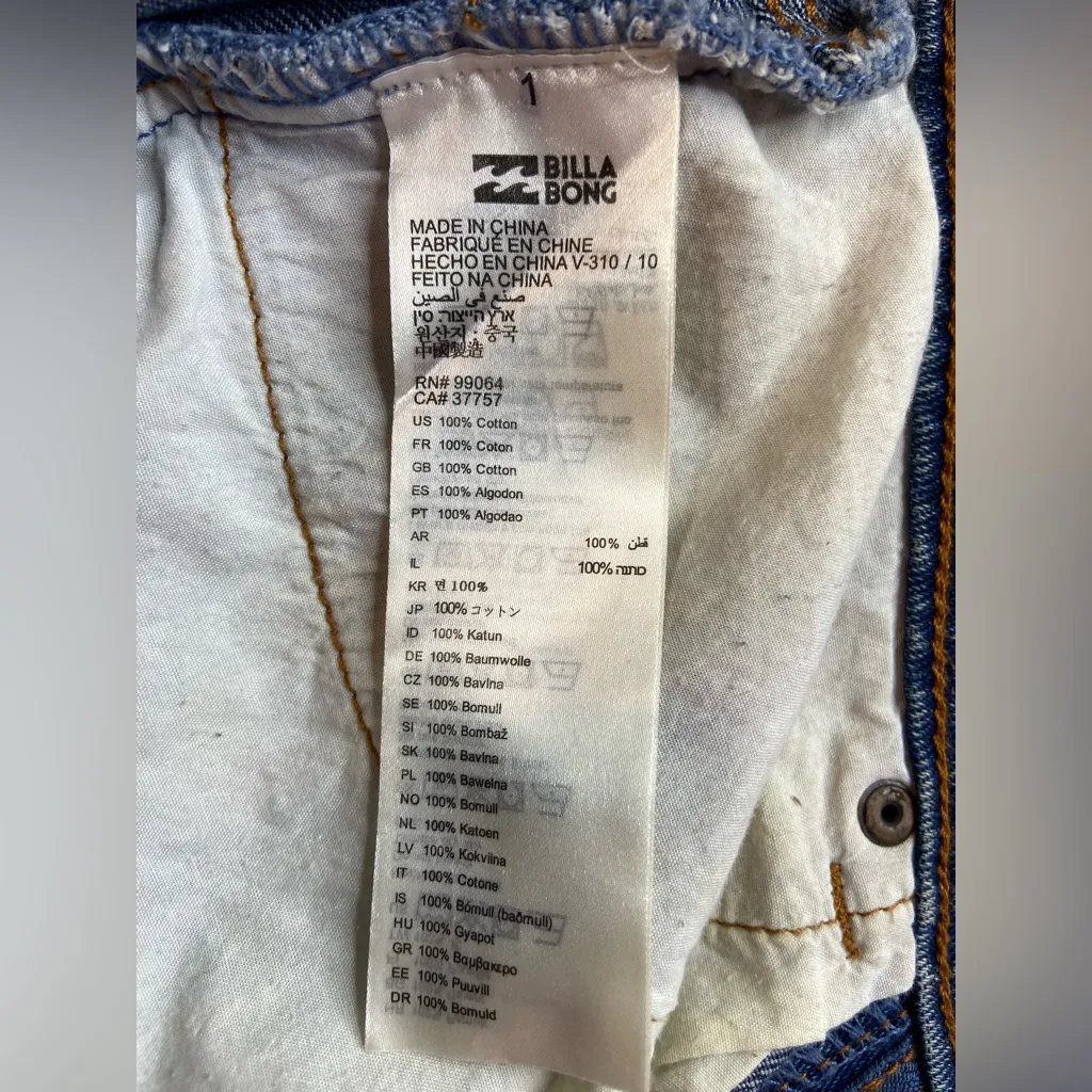 Billabong mini Jean Skirt slit in front size 26‎ - Image 6