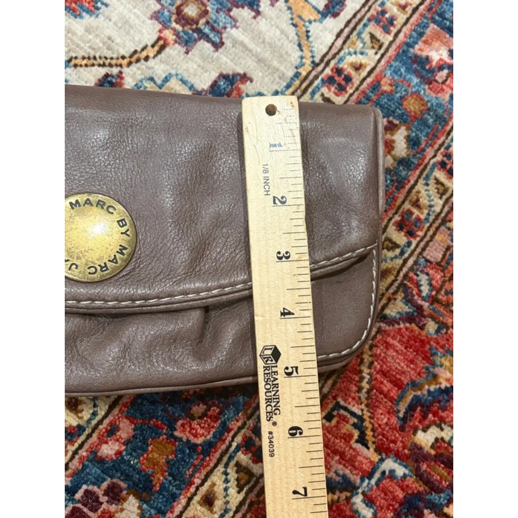 Marc by Marc Jacobs Taupe Brown Leather Wristlet Clutch - Image 3