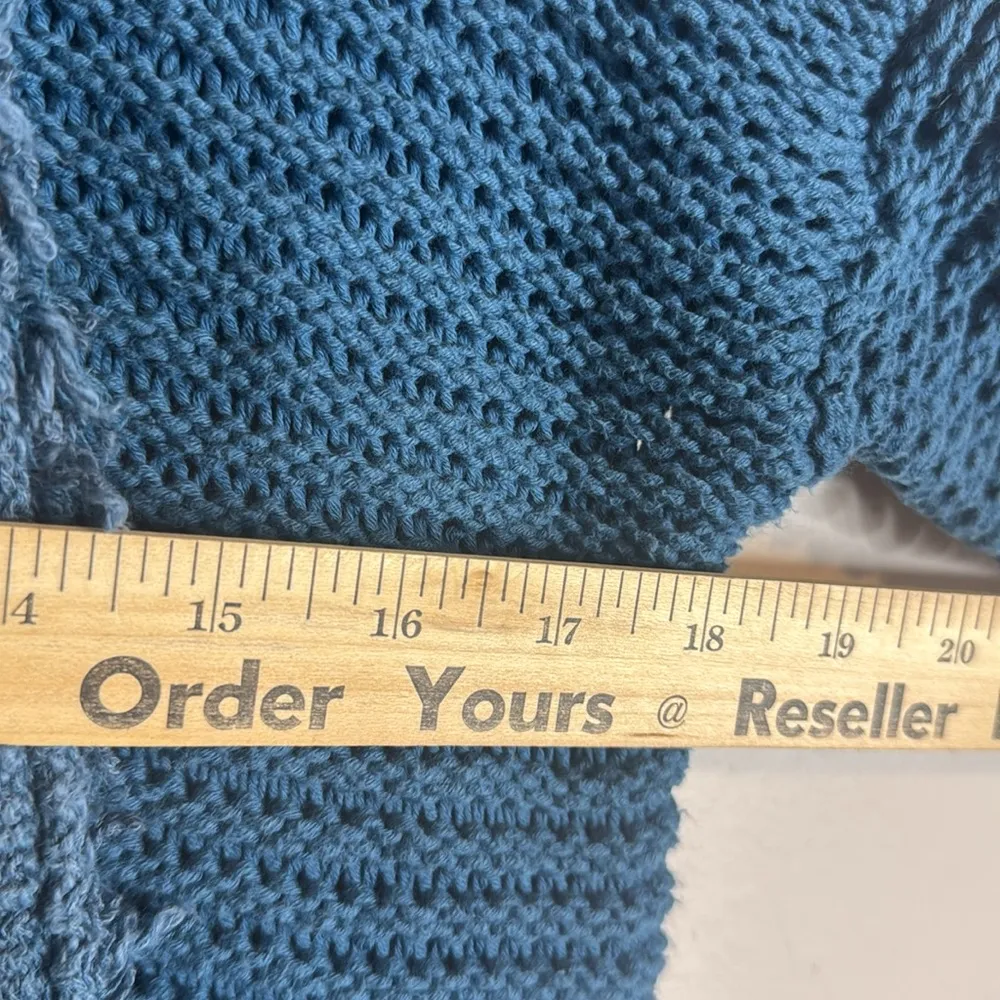 FREE PEOPLE Sz XS WOULDN’T KNIT BE NICE CARDI WOODSTOCK CARDIGAN IN BLUE - Image 9