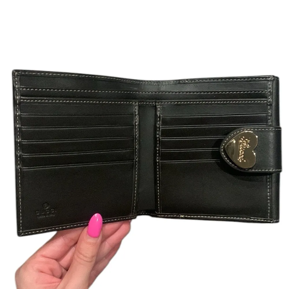 • Gucci gold heart canvas and leather bifold wallet - Image 5