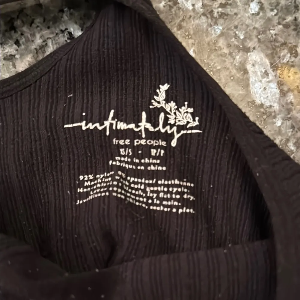 Free People Black Ribbed Halter Top - Image 3