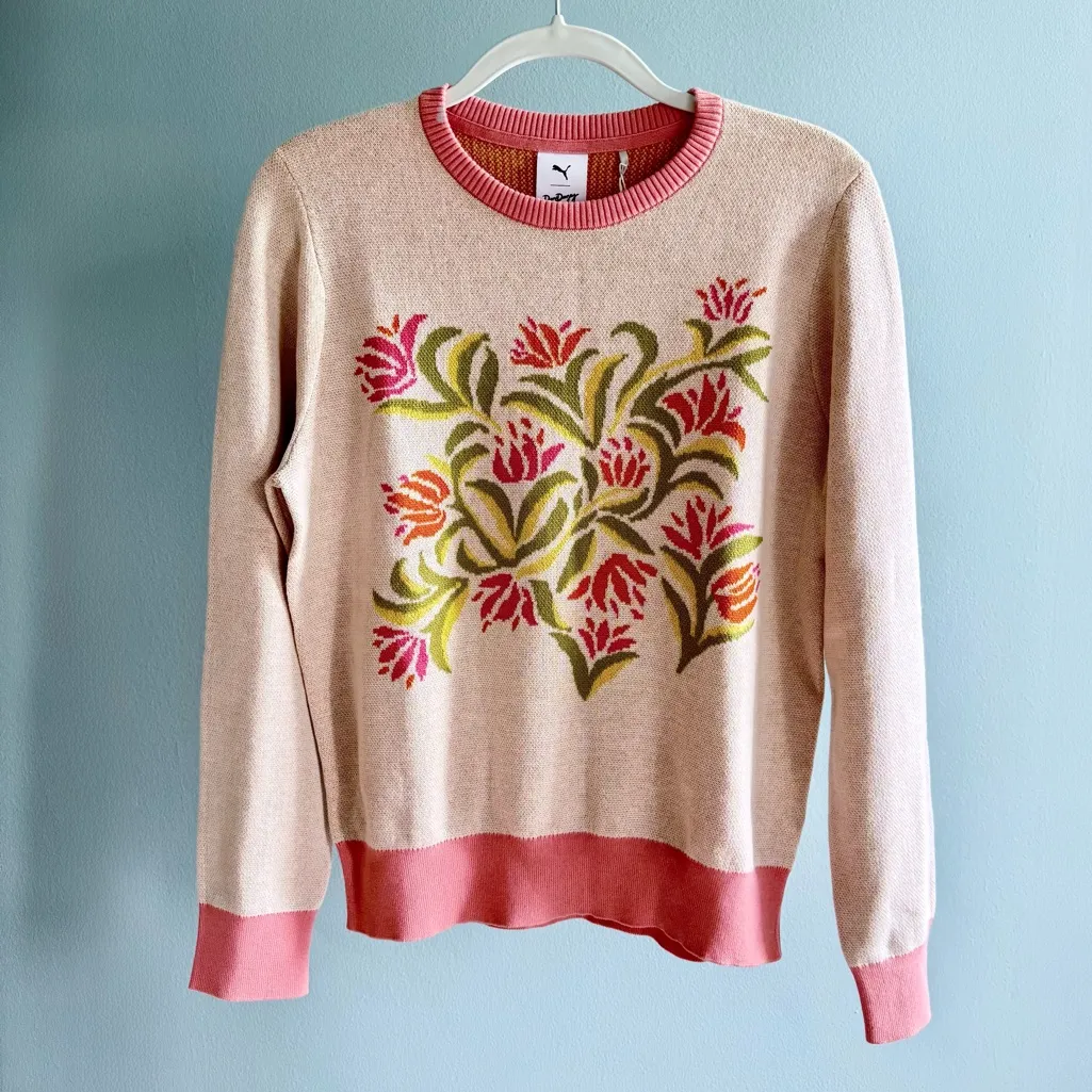 NWT Puma Dani Dazey Golf Sweater, Pink | Size Medium - Image 4