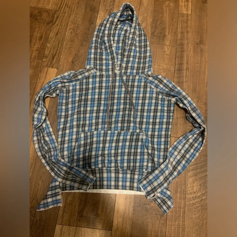 Frank & Eileen plaid olive triple fleece hoodie fall casual $258 limited edition Green Size XS - Image 4