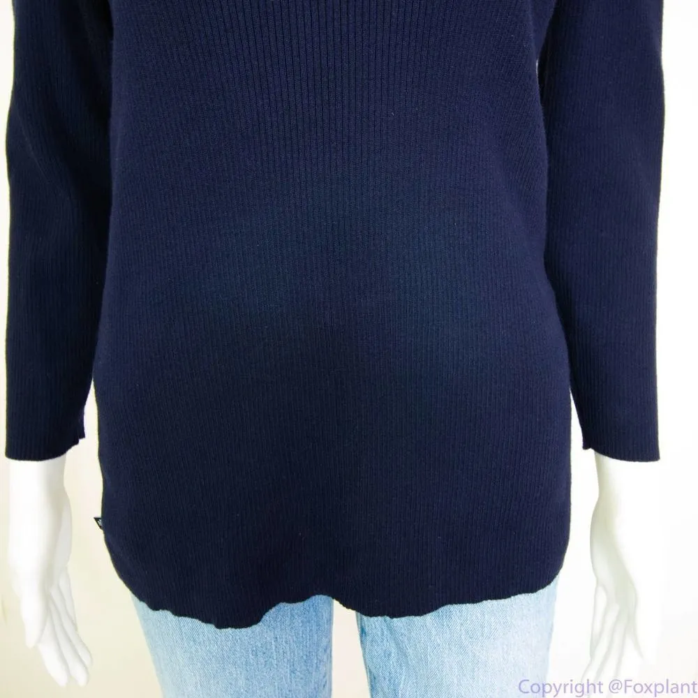 Vintage Lauren Ralph Lauren navy blue V - Image 4
