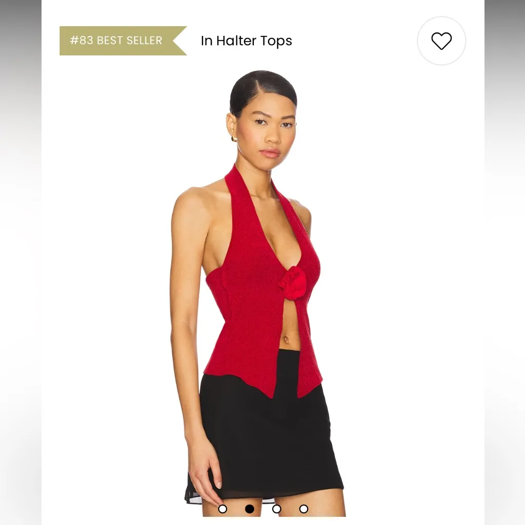 With jean Rose Top in Red - Image 2