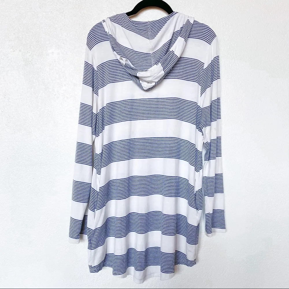 Splendid Pullover Stripe Hooded Tunic Cover Up Size Medium - Image 10