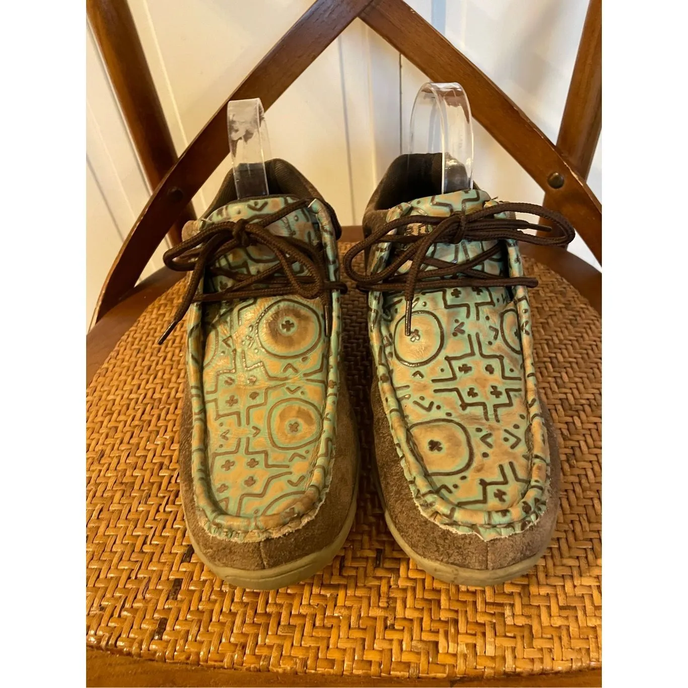 Roper leather mosaic printed booties size 8 Brown - Image 4