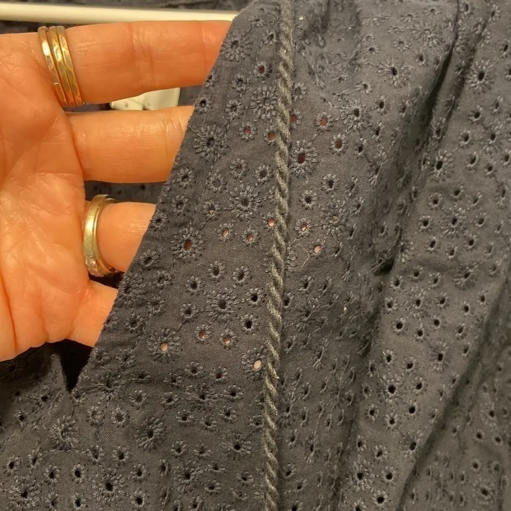 Sundays Eyelet Blouse Blue Size L - Image 4