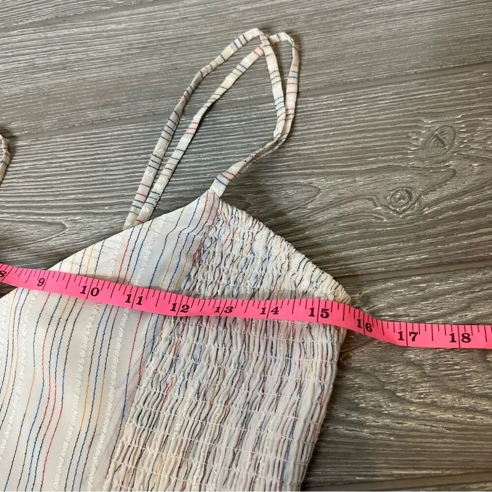 Tularosa Zana Dress in Ivory smocked side maxi dress multicolor stripe - Image 5