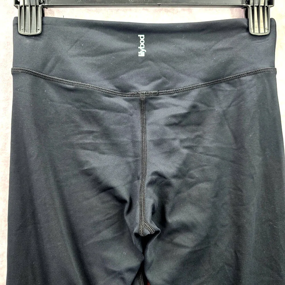 Lilybod Black White  Geometric Stripe Cropped Active Legging Pant Bottom Small - Image 5