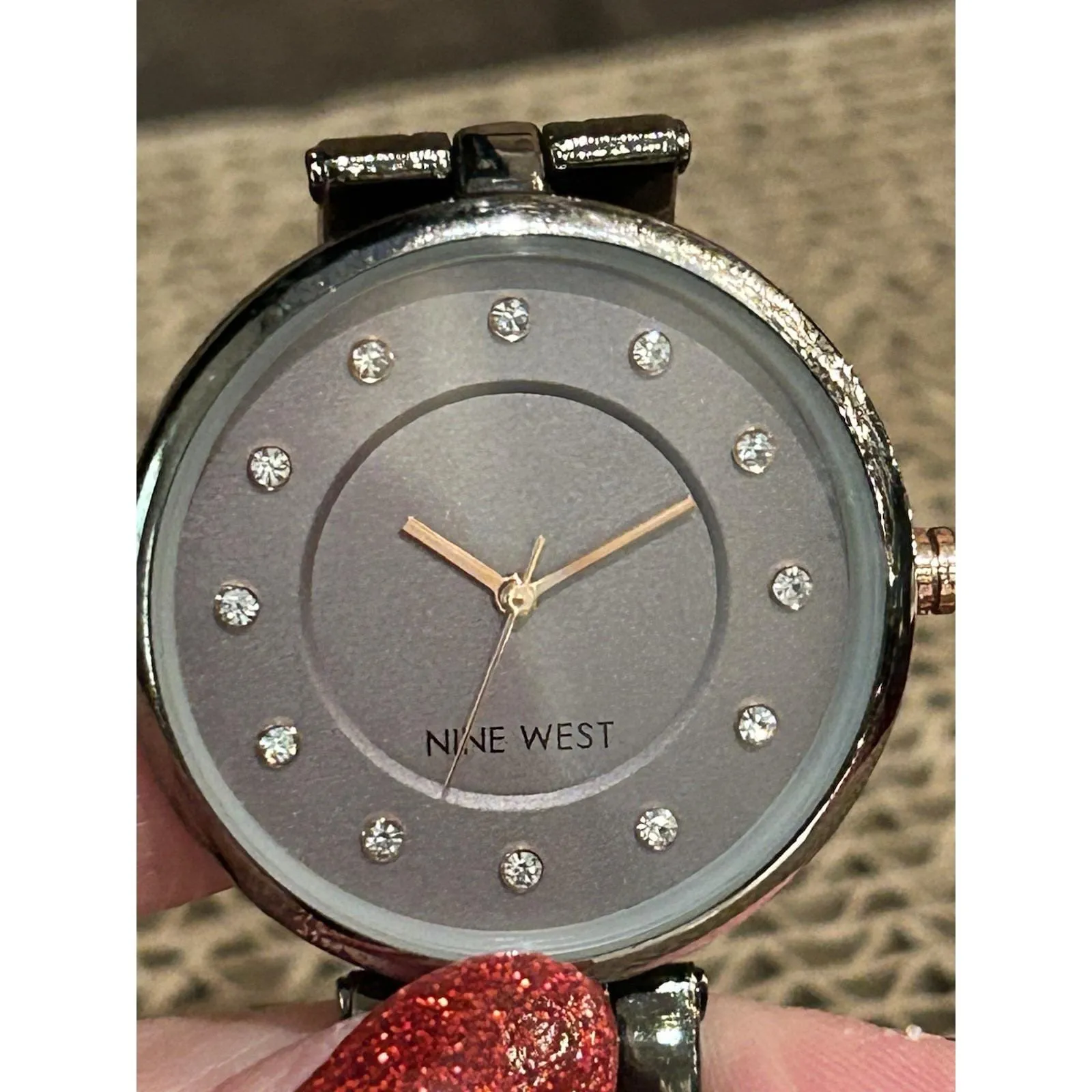 Nine West Diamond Accent Ladies Watch Stainless Steel Band Works - Image 2